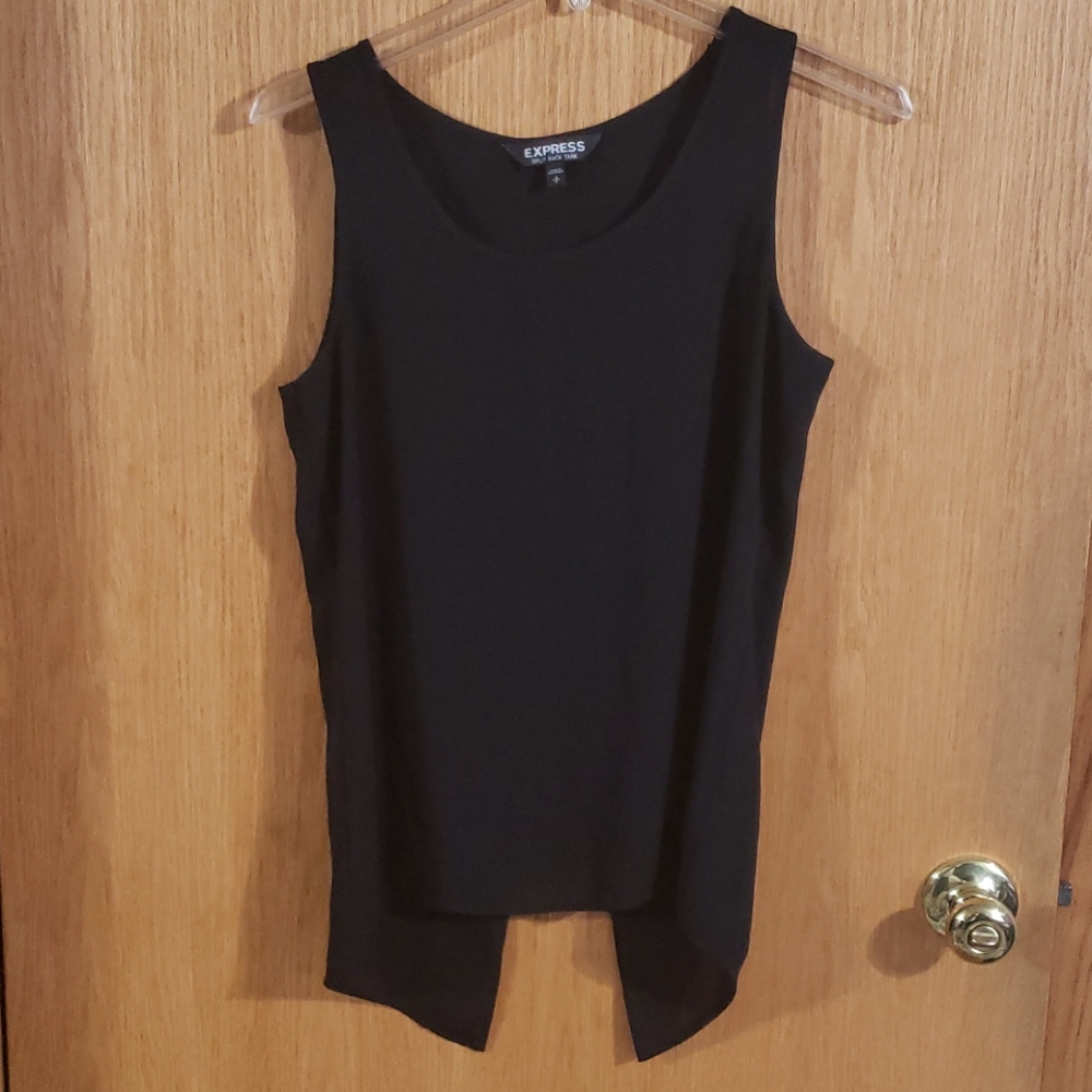 Express Black Split Back Tank Size Small